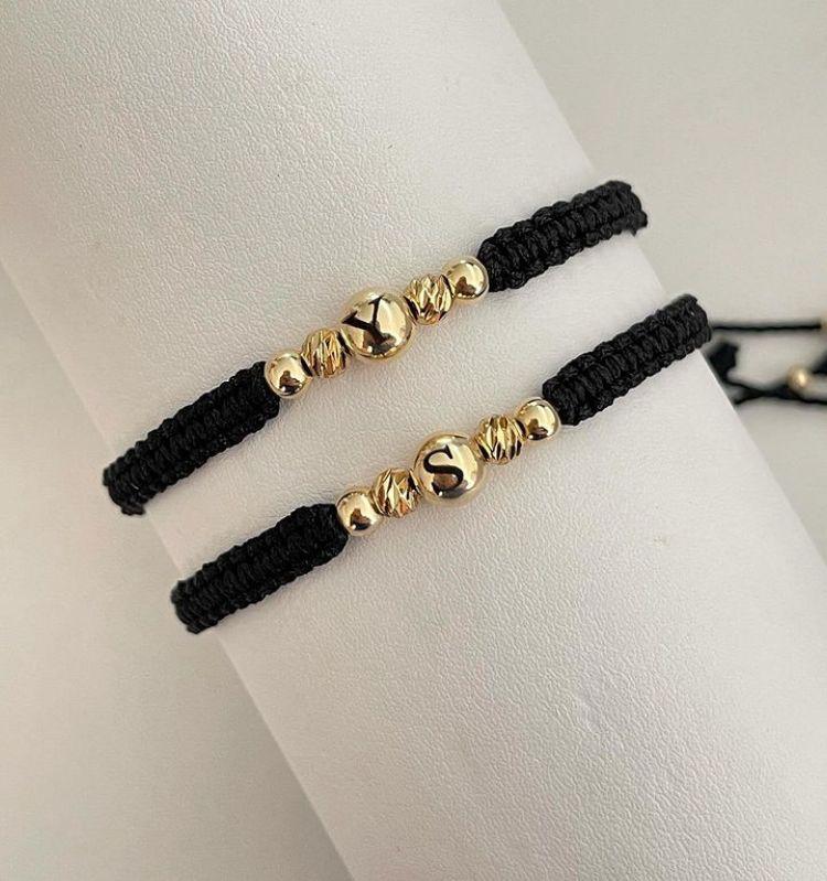 Pulseras parejas inicial (4mm)