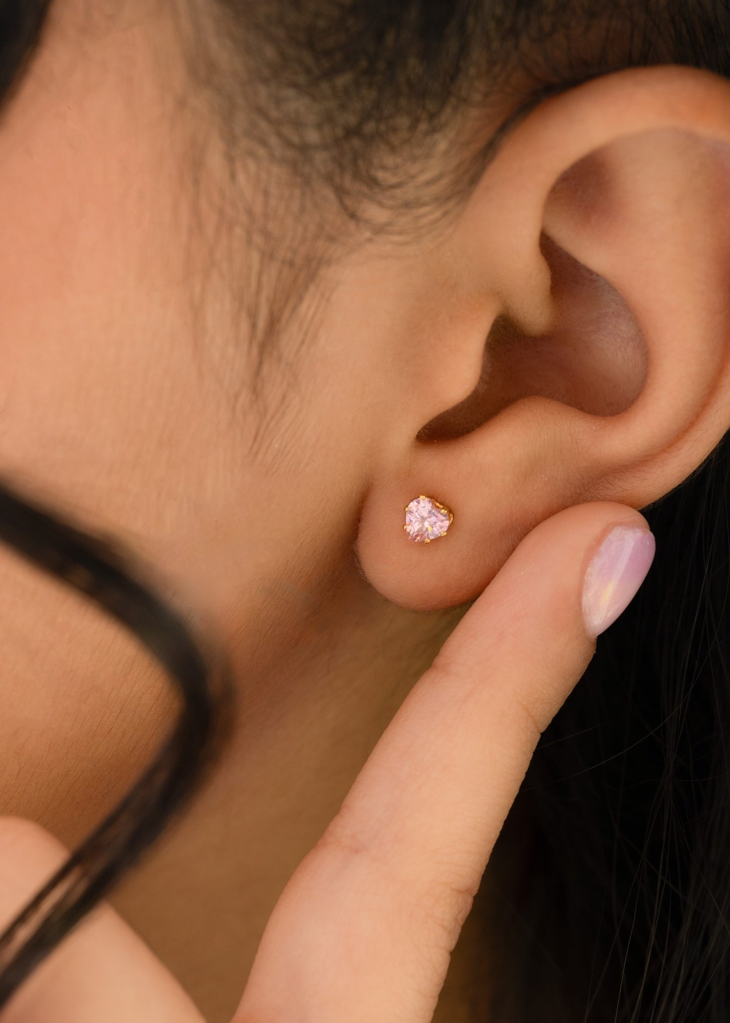 Topos Circonia corazón rosa