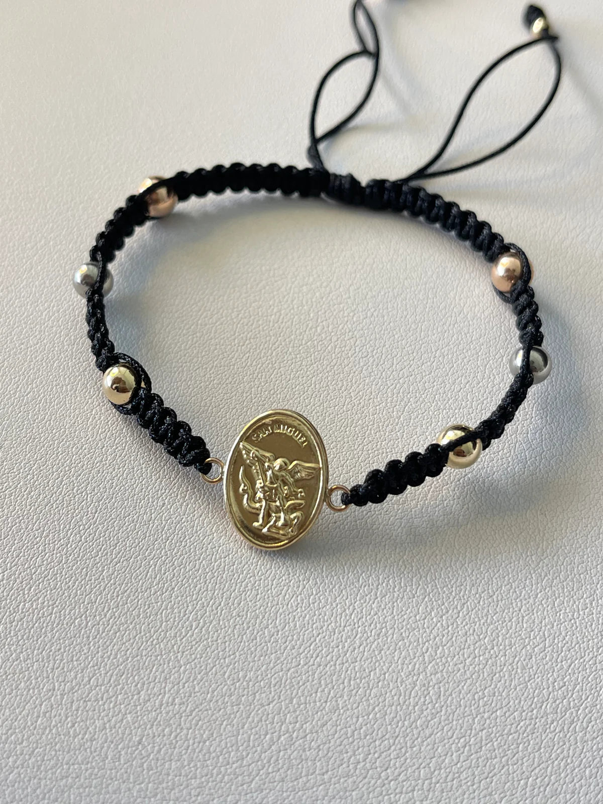 Pulsera San Miguel Arcangel 15mm 3 oros