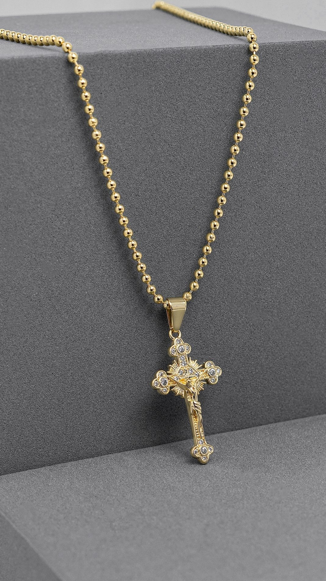 Cadena Militar 2.5mm (65cms) + Dije el Crucificado