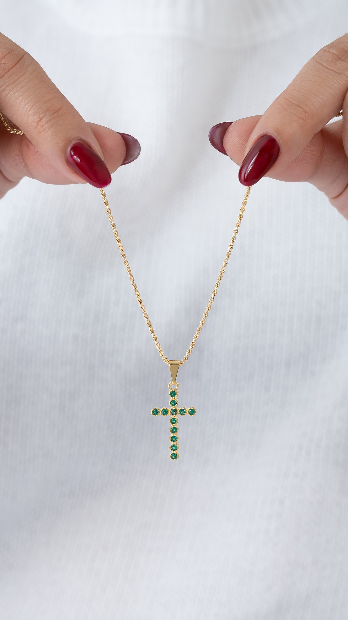 Cadena Lazito Italy 1.3mm (65cm) + Dije cruz verde