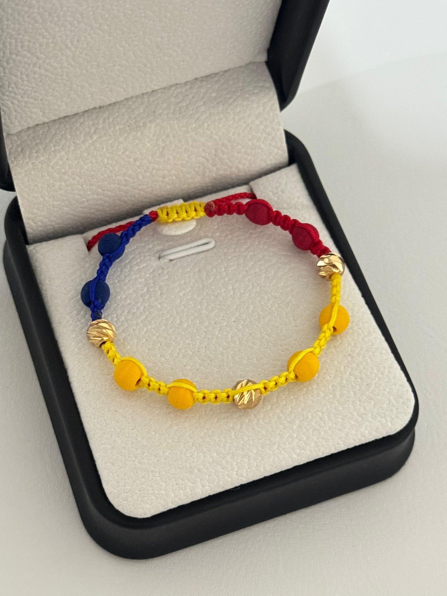 Pulsera Colombia Balin diamantado 6mm & Neopreno