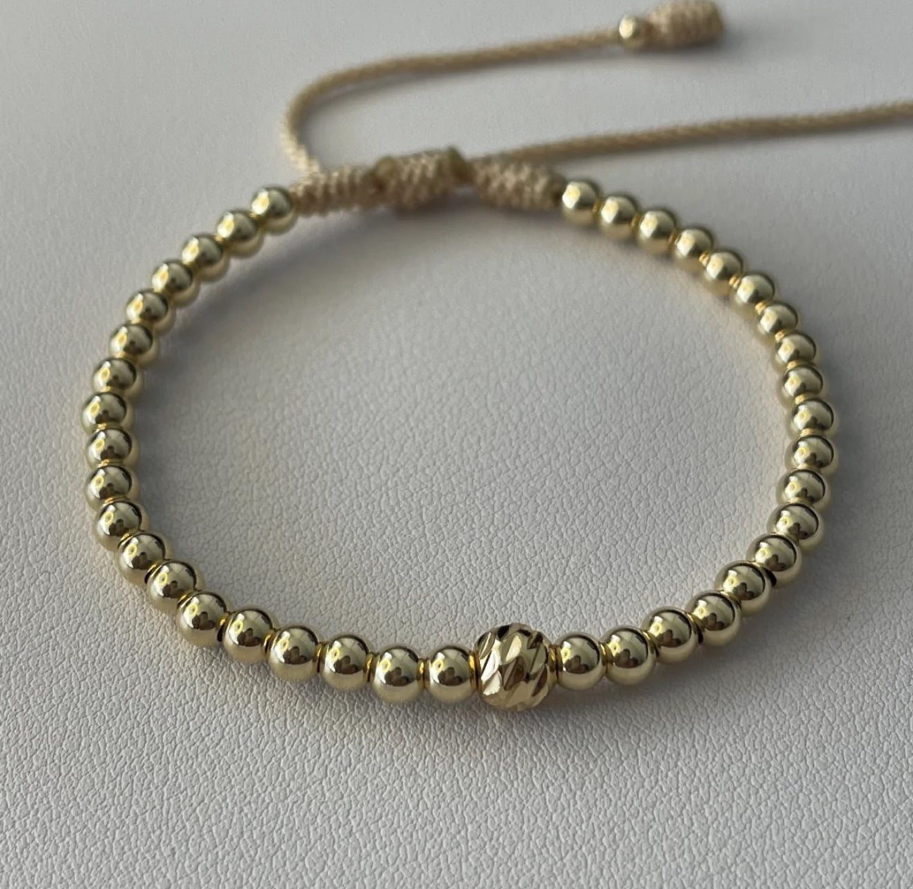 Pulsera balines 4mm & Diamantado 6mm