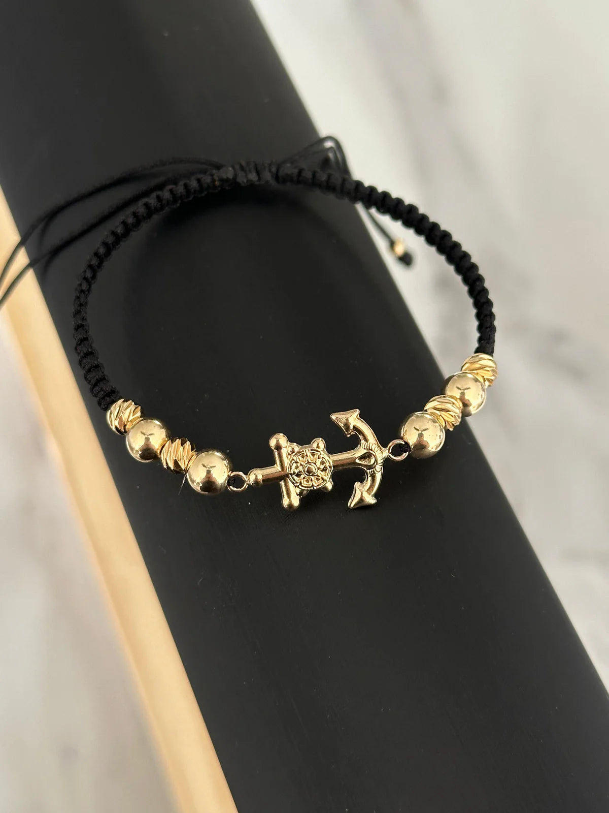 Pulsera Ancla timón 20mm ( Balin 5mm - 6mm diamantado)