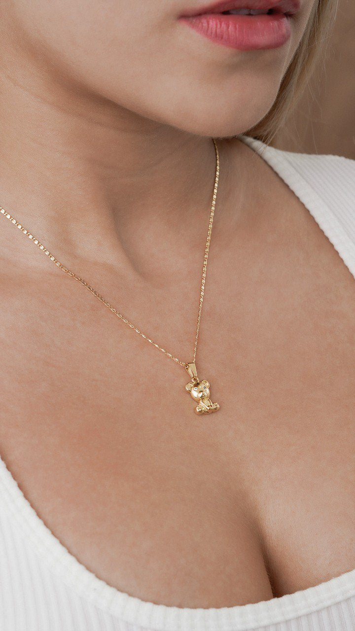 Cadena Caracol + D osito teddy