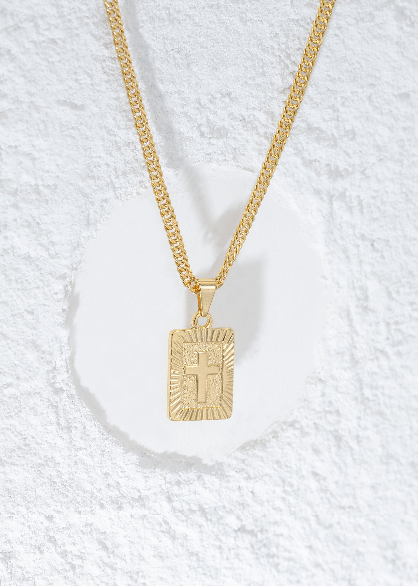 Cadena Cubana Eslabón U 4mm (65cms) + Dije Placa Almihgty