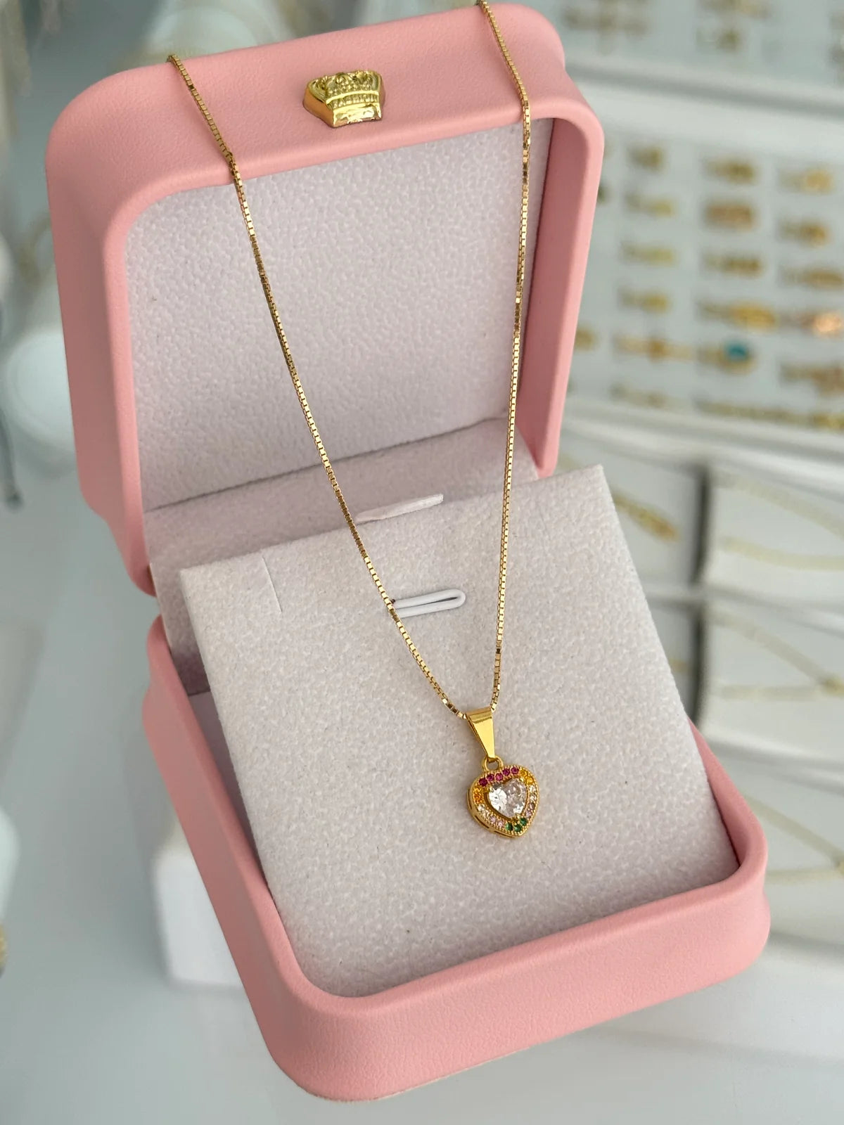 Cadena veneciana 0.7mm (45cm) + Dije Rainbow Love