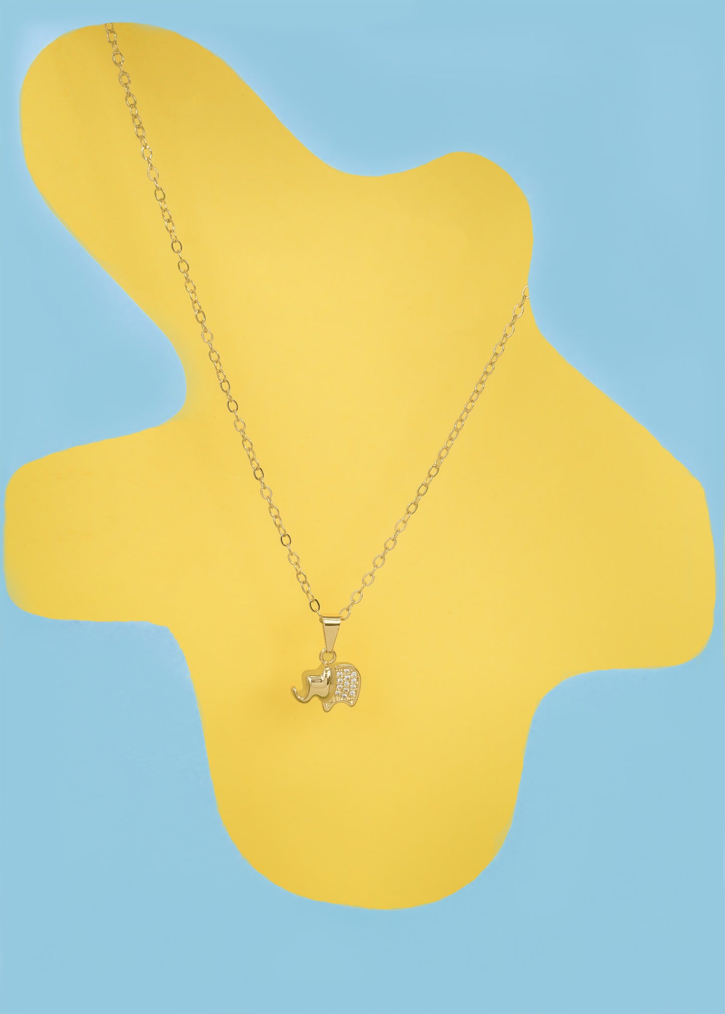 Cadena Aros 45cms + Dije Elefante con Circonias