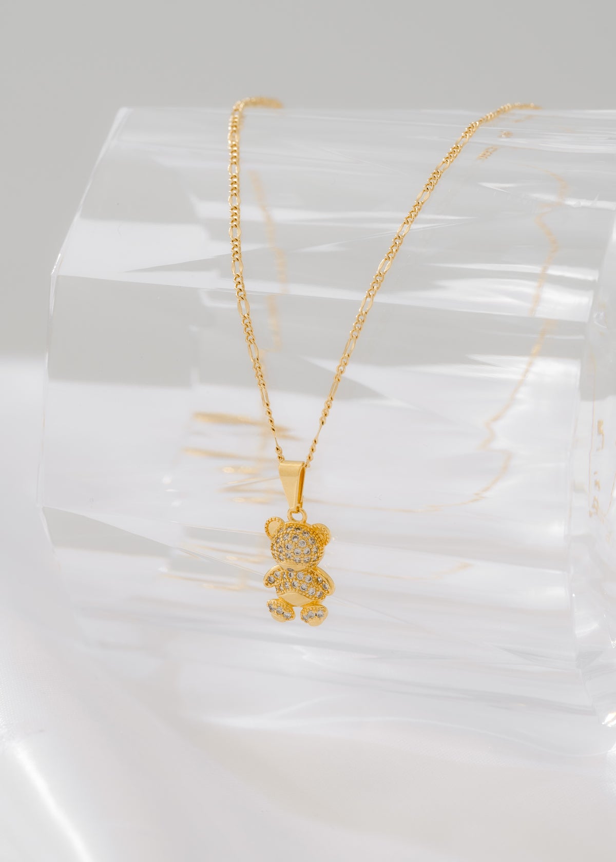 Cadena 3*1 Italy 1.6mm (45cm) + Dije Crystal Bear