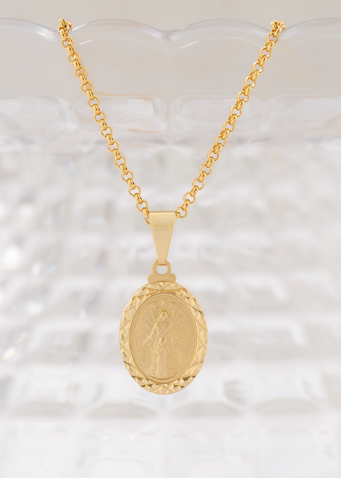 Cadena Aros 2mm (65cm) + Dije Ángel Custodio