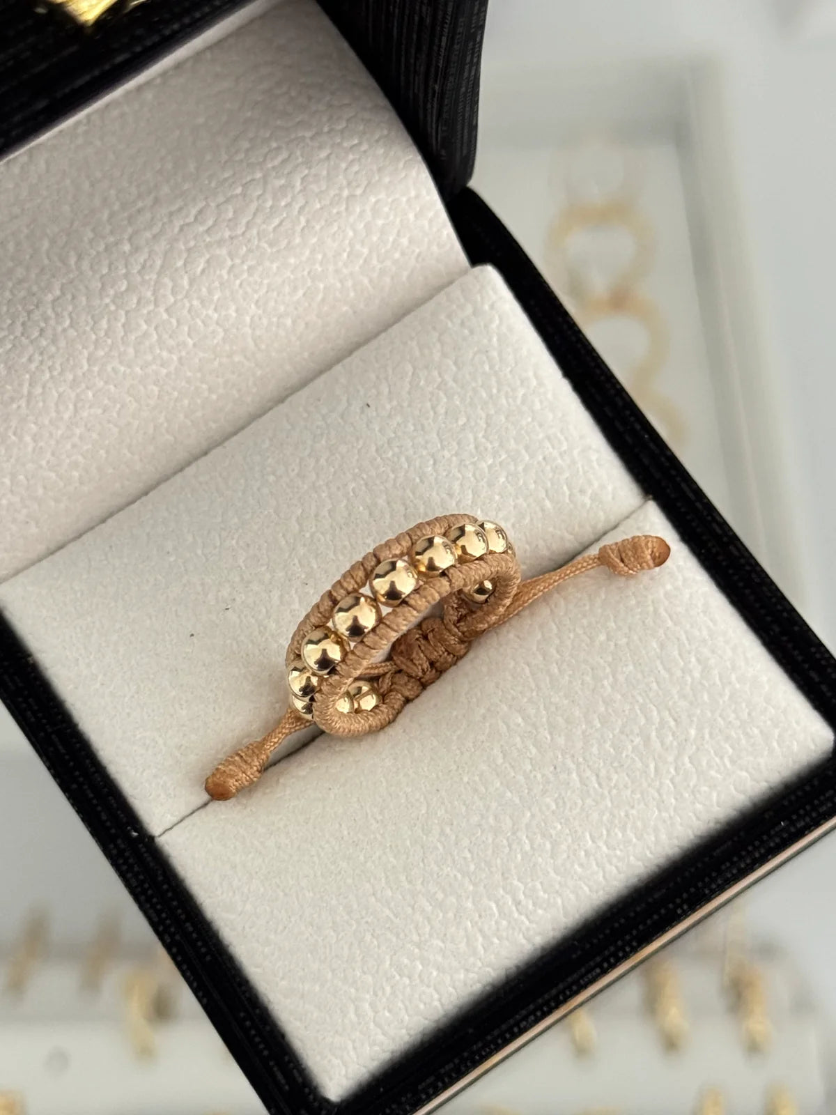 Anillo doble tejido balin 4mm