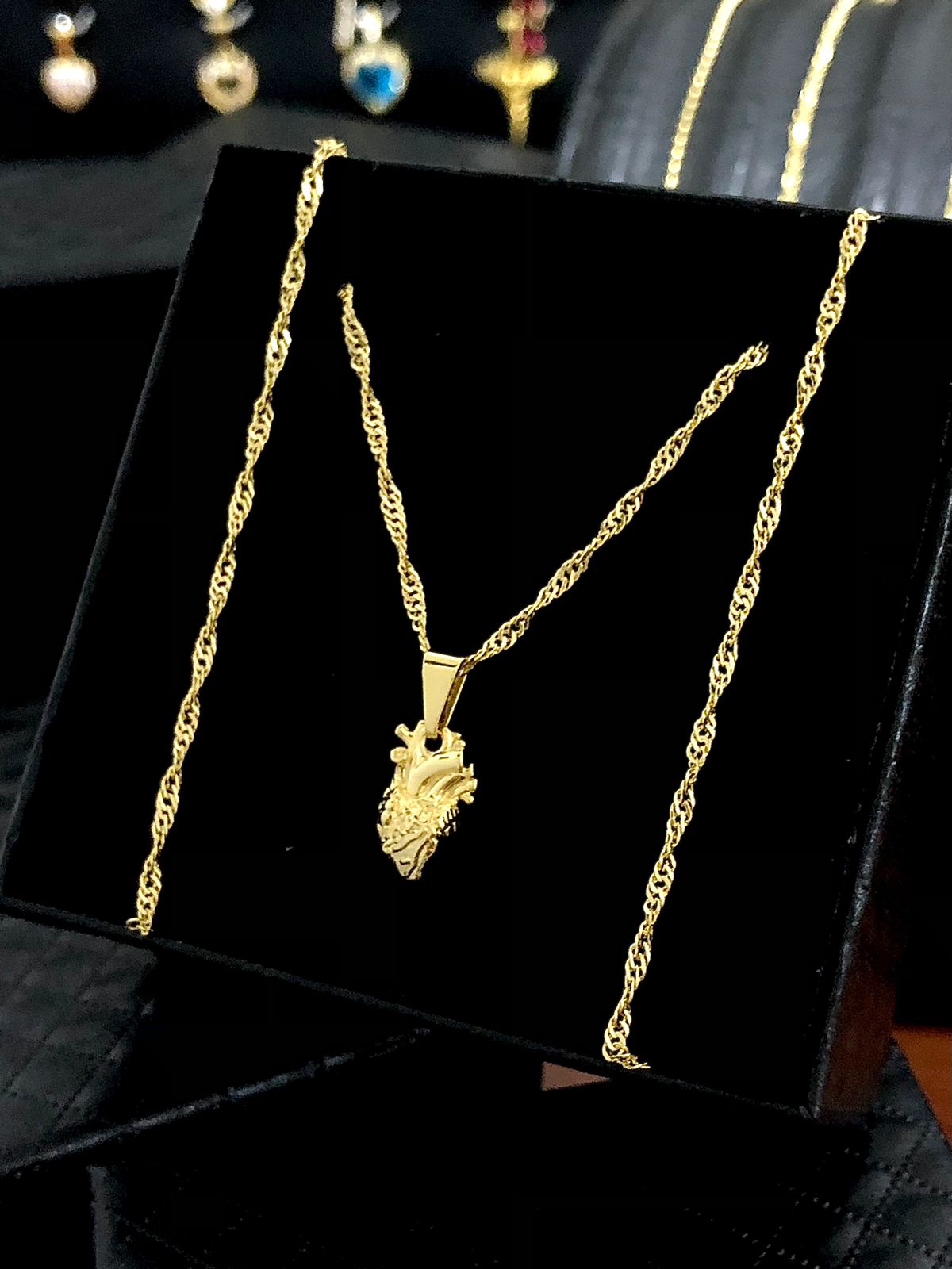 Cadena Singapur Italy 1.2mm (45cm) + Dije Corazon