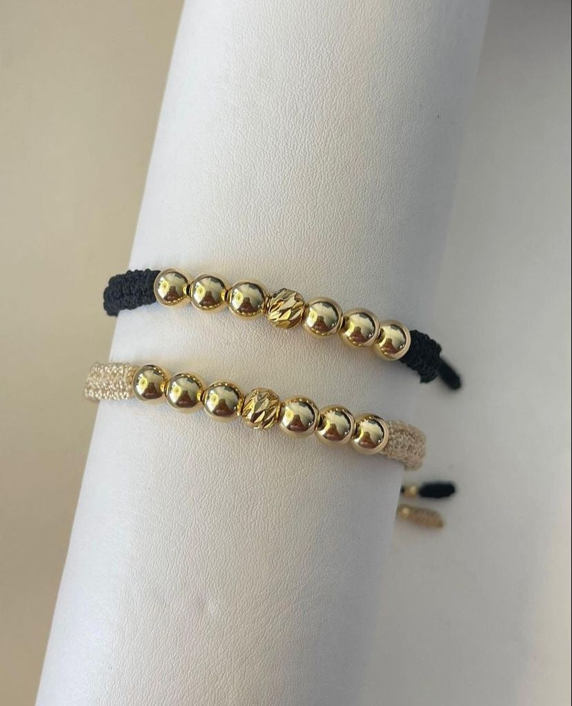 Pulsera Balin 6mm liso y 6 mm diamantado