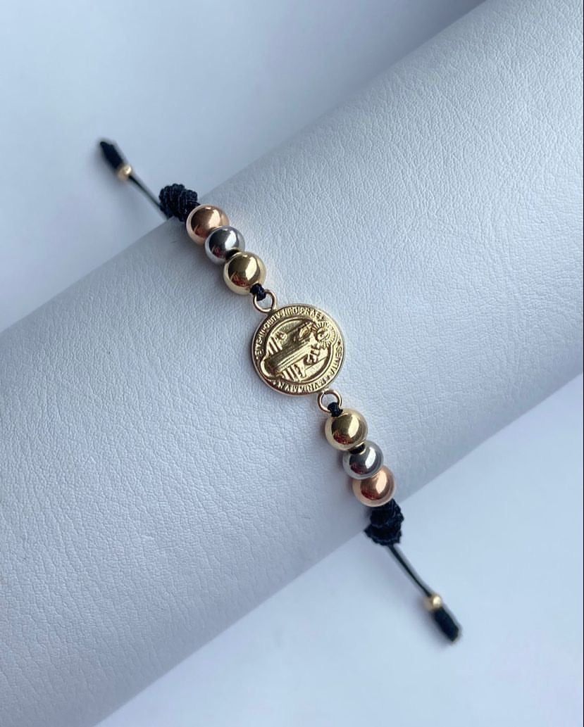 Pulsera San Benito 10Mm 3 oro
