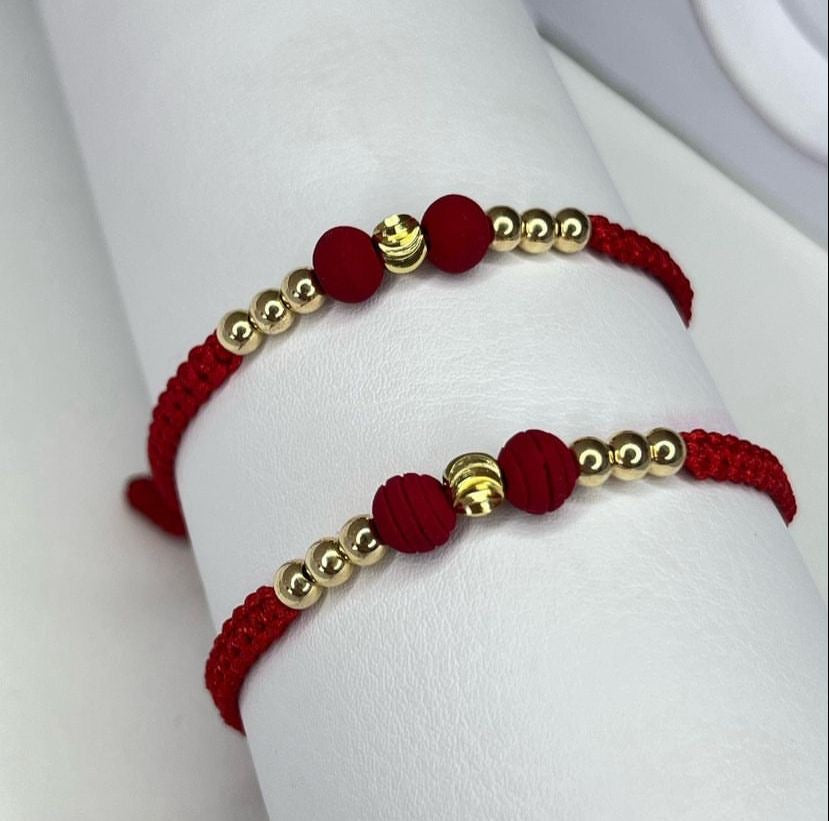 Duo Pulseras Tejidas Neopreno Balin 4mm liso & 6mm diamantado