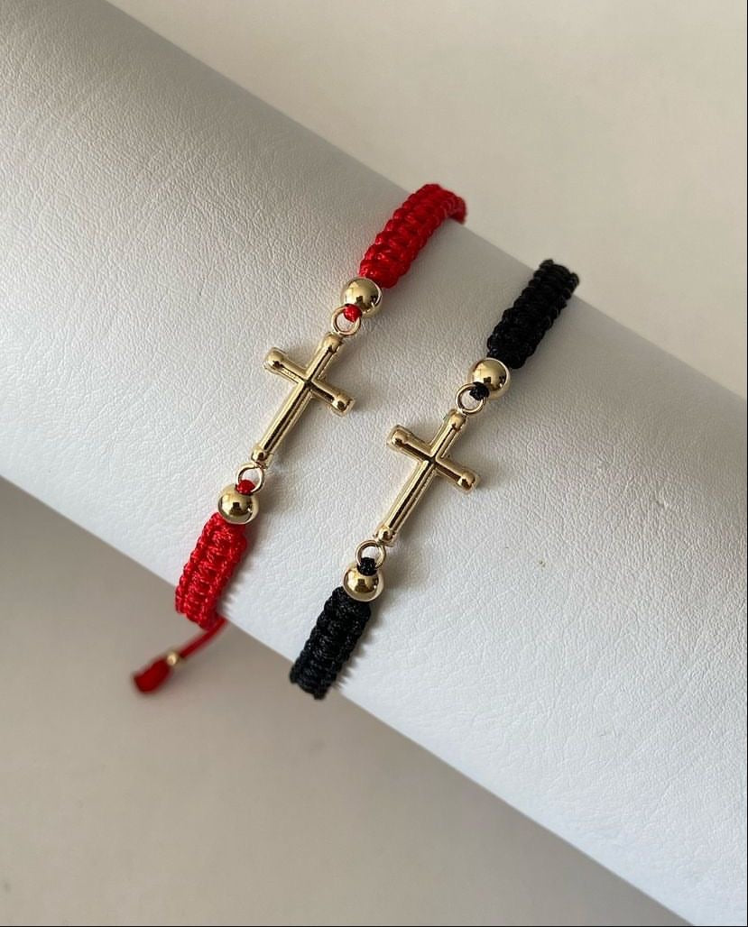 Pulsera Cruz tubular 19mm y balin