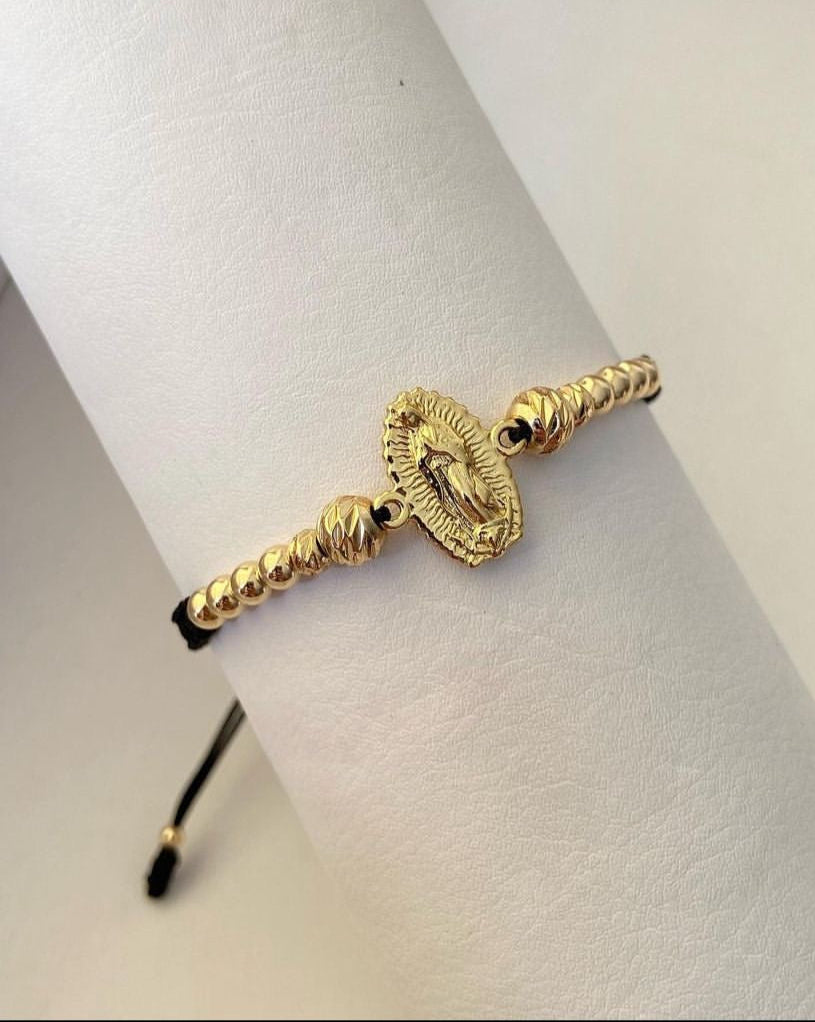 Pulsera Dije Virgen de Guadalupe Tallada