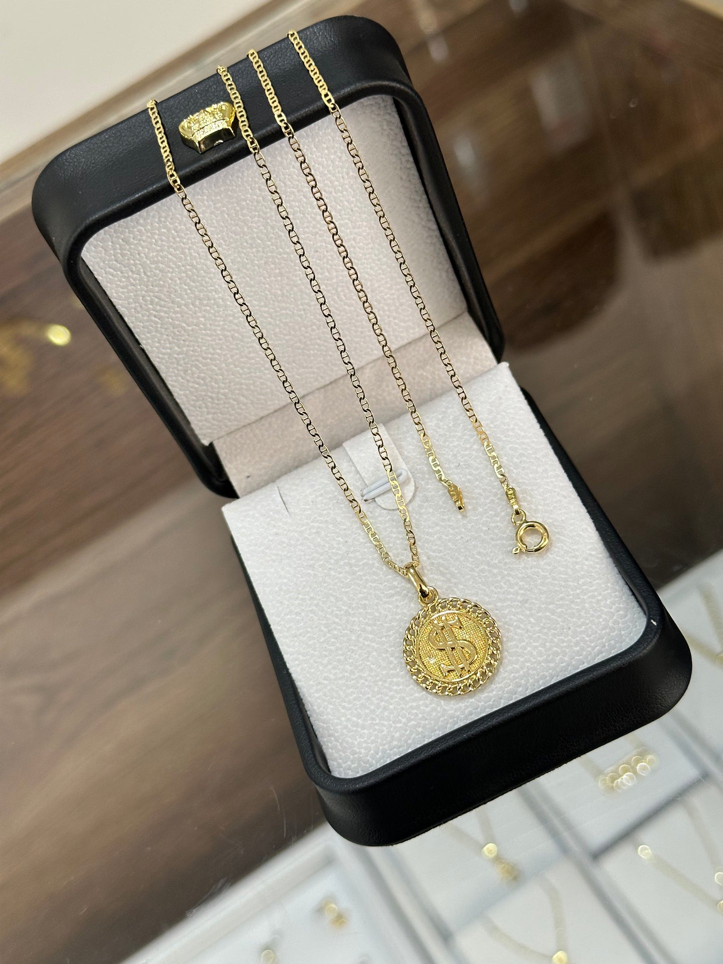 Cadena Marine Italy 1.5mm (65cm) + Dije signo peso