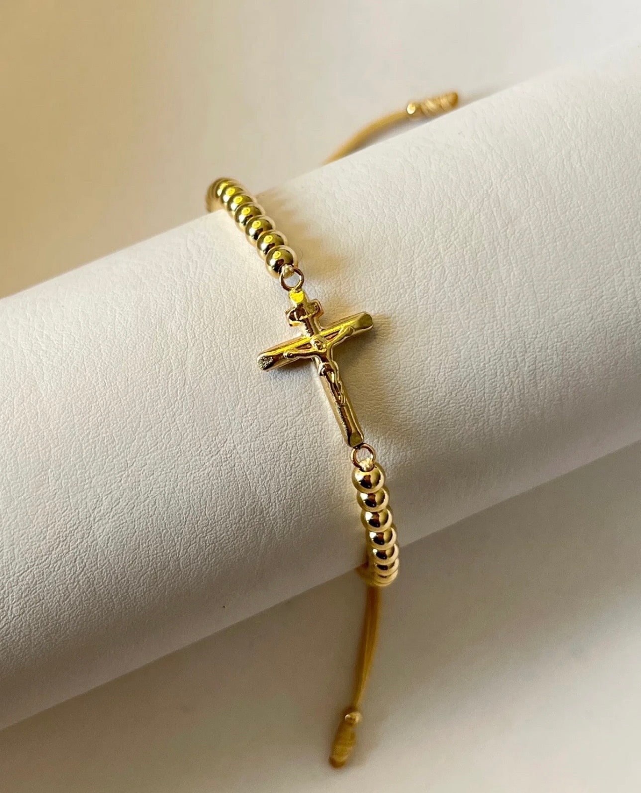 Pulsera tejida cruz inri 25mm