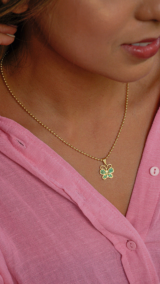 Cadena militar 1.1mm (45cms) + Dije Butterfly
