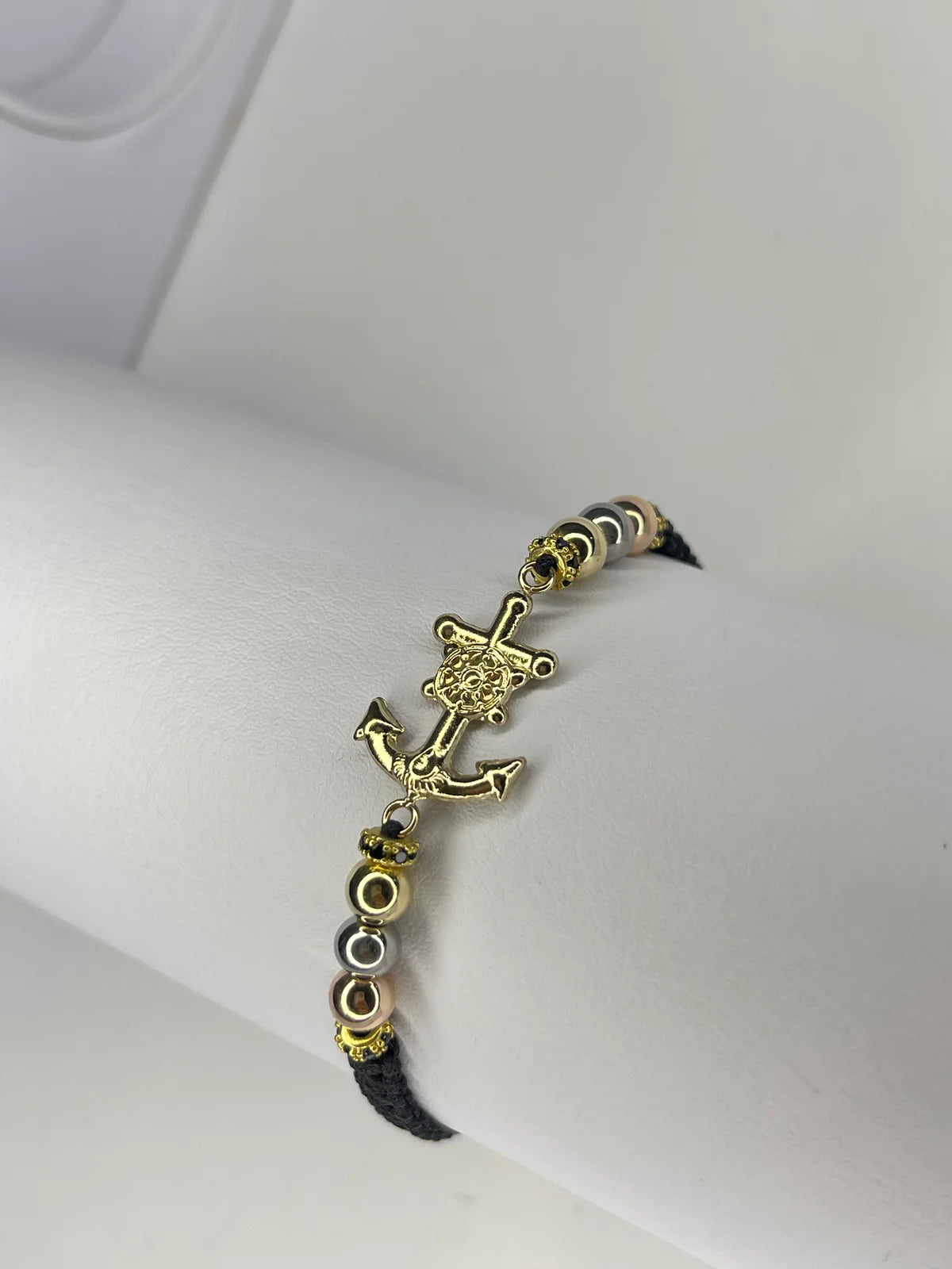 Pulsera Ancla timón 20mm - 3 oros