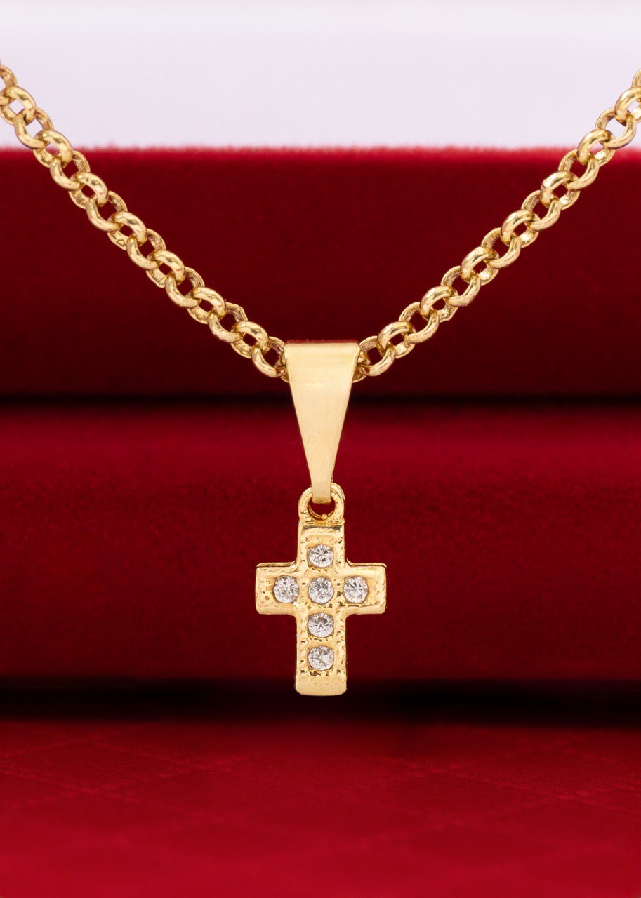 Cadena aros 45 cms + mini Cruz Circonias