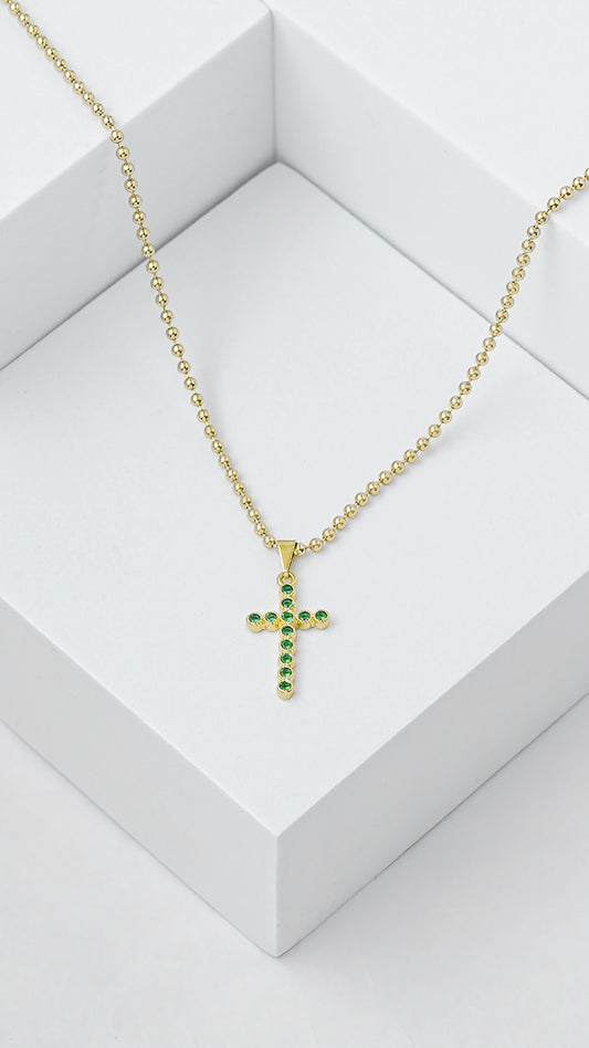 Dije cruz verde