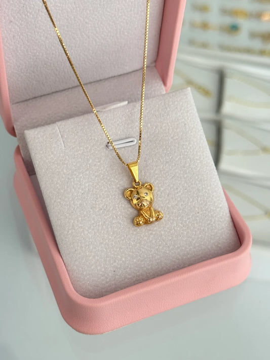 Cadena veneciana 0.7mm (45cm) + Dije osito Teddy