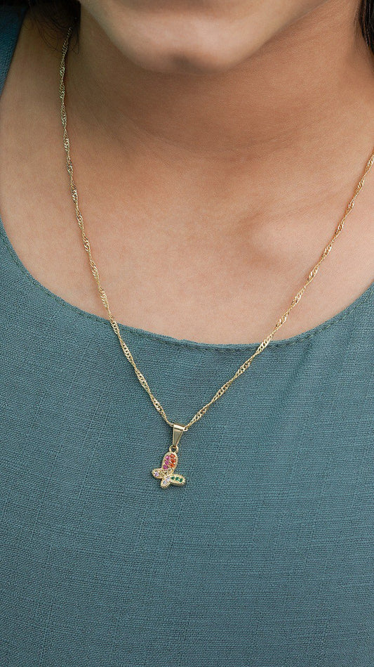 Cadena Singapur (45cm) + Dije Mariposa