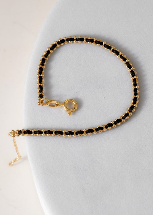 Esclava Hilo Laminado 15 cm + Ext Negro