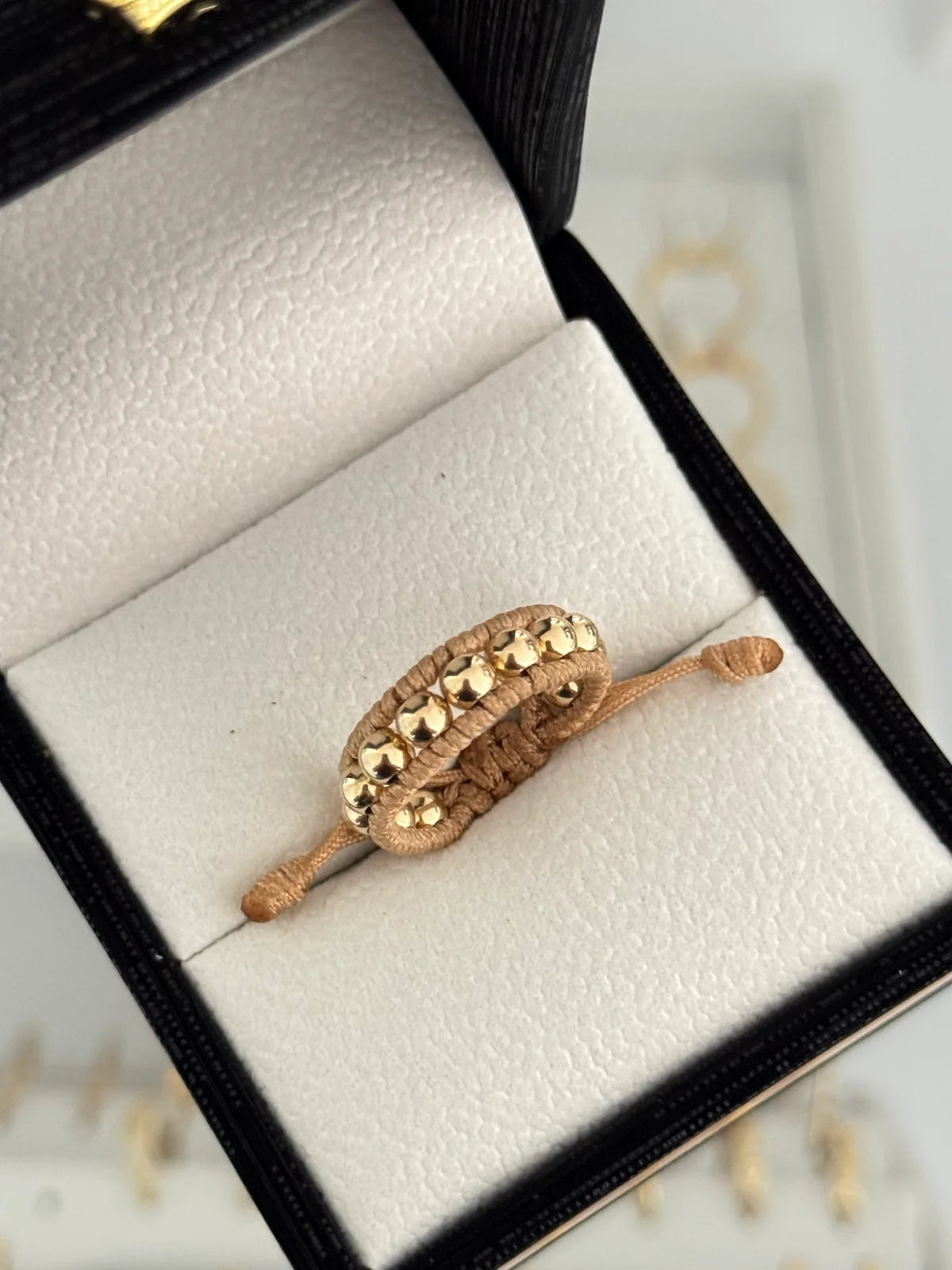 Anillo doble tejido balin 4mm
