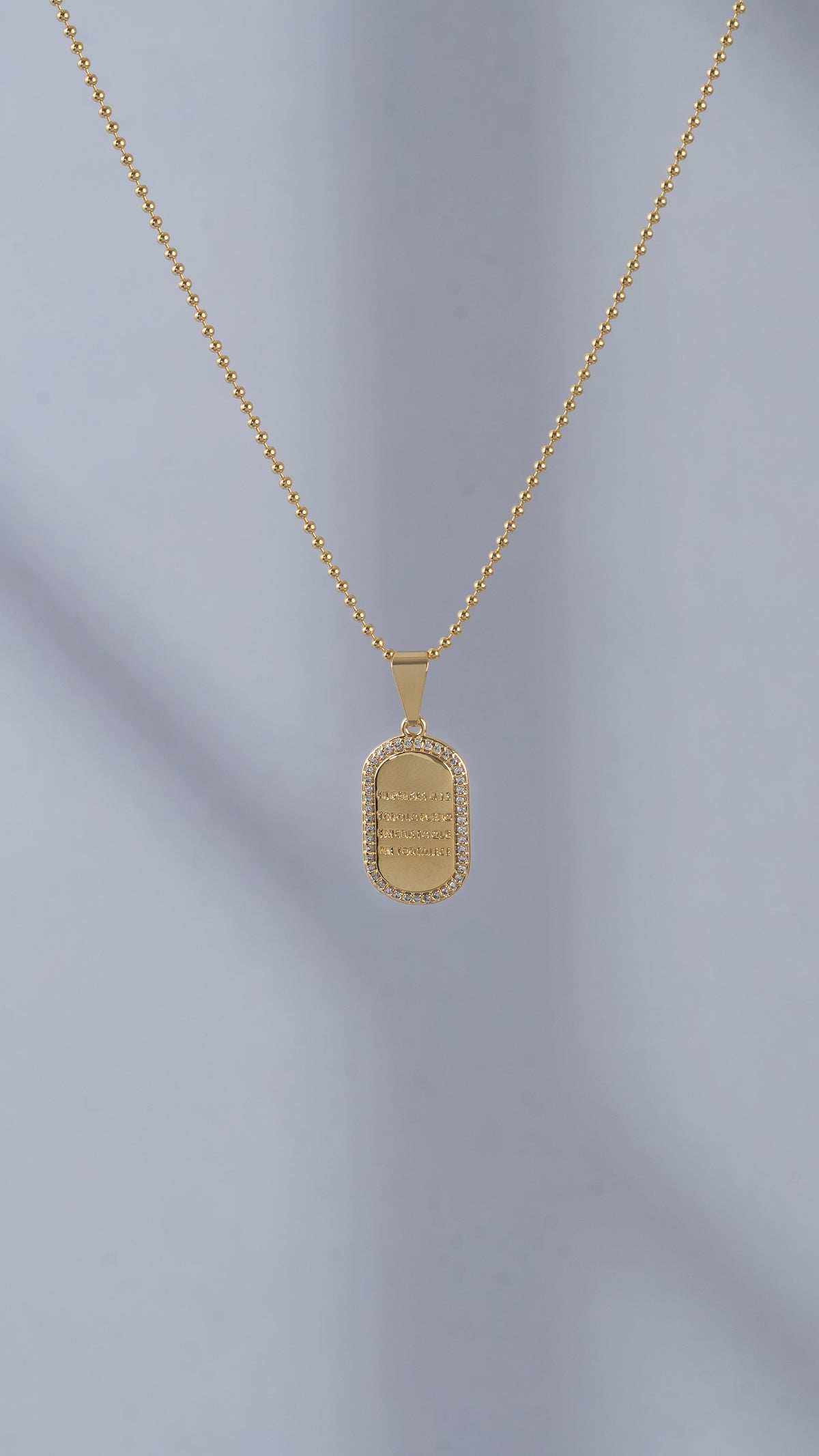 Cadena Militar 1.1mm (45cm) + Dije placa Filipenses