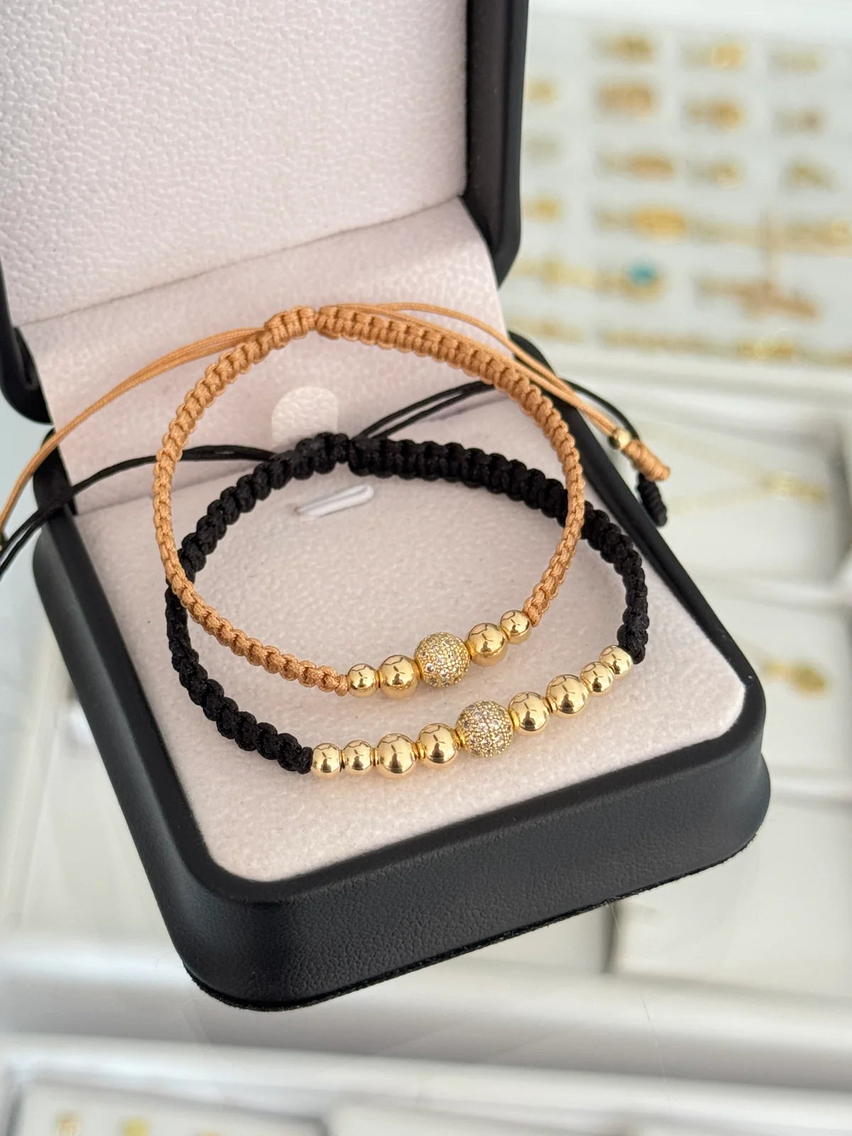 Pulseras parejas bola de fuego cristal