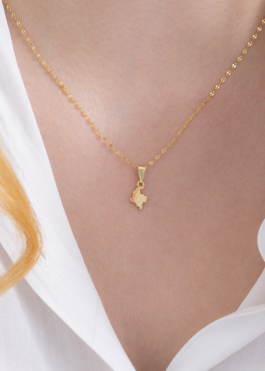 Cadena espejo mediana (45cm) + Dije colombia