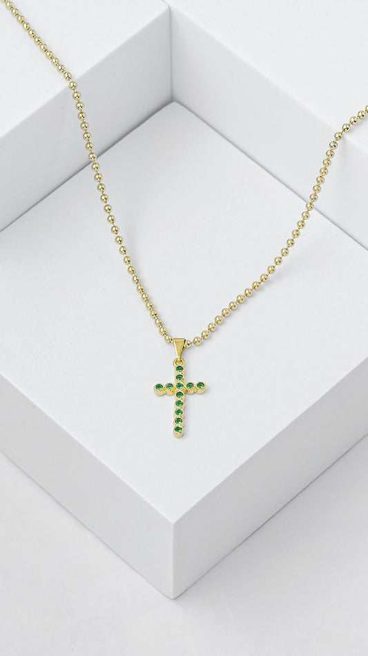 Cadena Militar Mediana 2.5mm (65cms) + Dije Cruz Verde