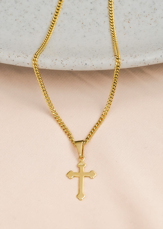 Cadena cubana 1.8mm (45cm) + Dije Cruz Inri