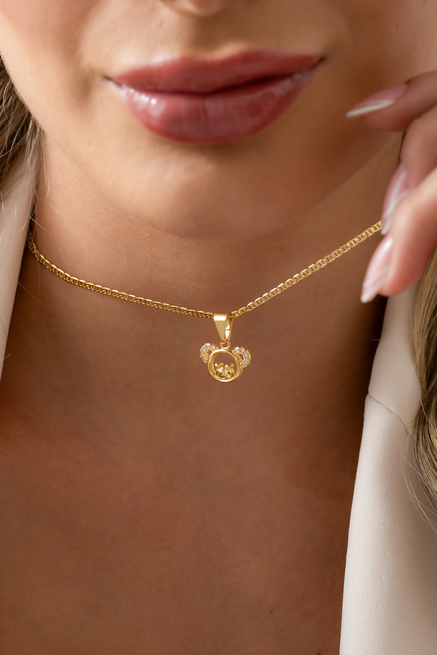 Cadena Escalera (40cm) + dije lovely bear