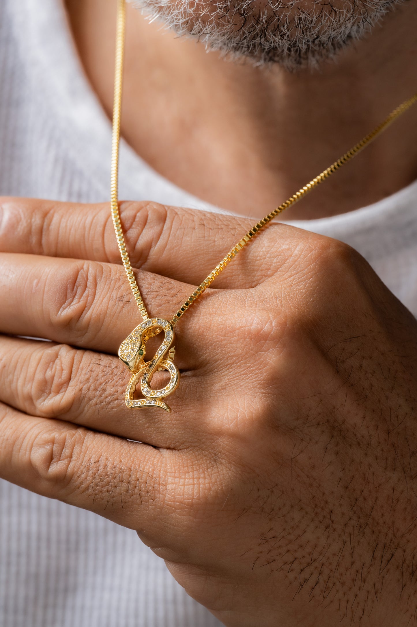 Cadena veneciana 1.5mm (65cm) + Dije Snake