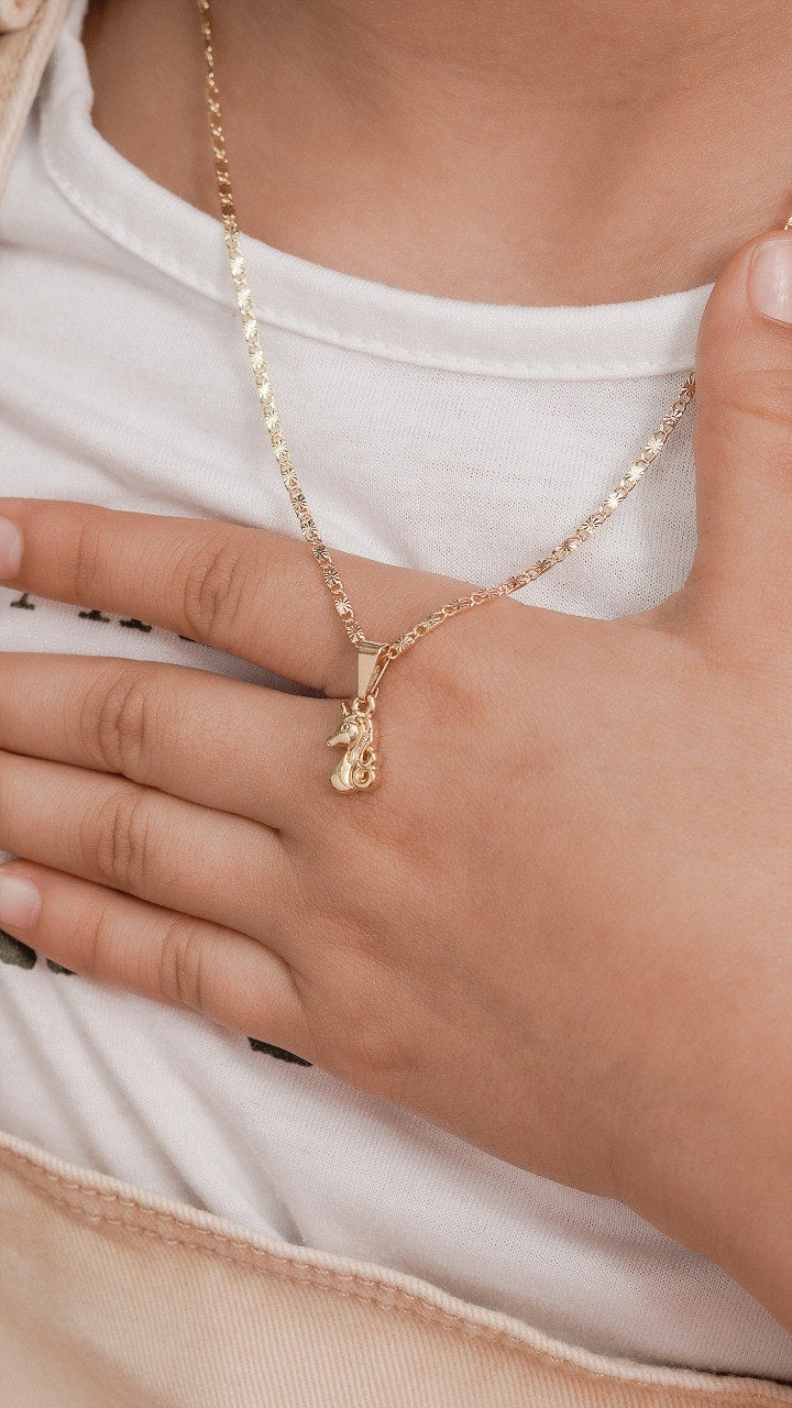 Cadena Destellos 2.5mm (45cm) + Dije unicorn