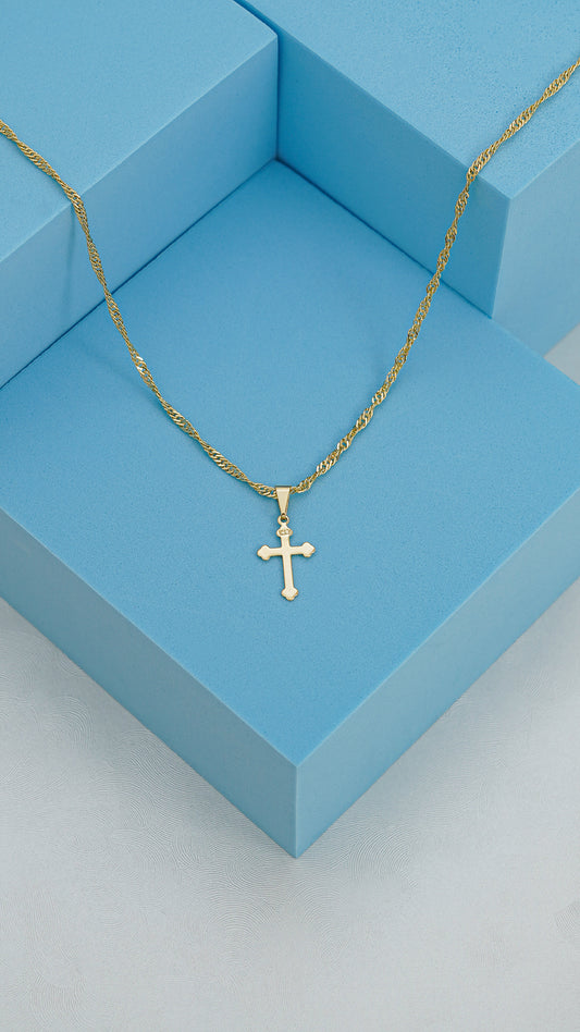 Cadena Singapur (45cm) + Dije cruz Inri