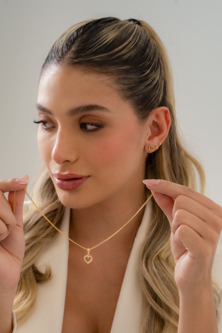 Cadena Cubanita IT 1mm (45cm) + Dije corazón París