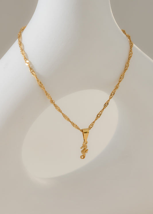 Cadena Singapur (45cm) + Dije caballo de mar