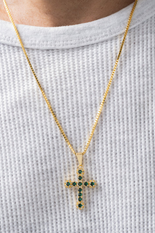 Cadena veneciana 1.5mm (65cm) + Dije Emerald Love