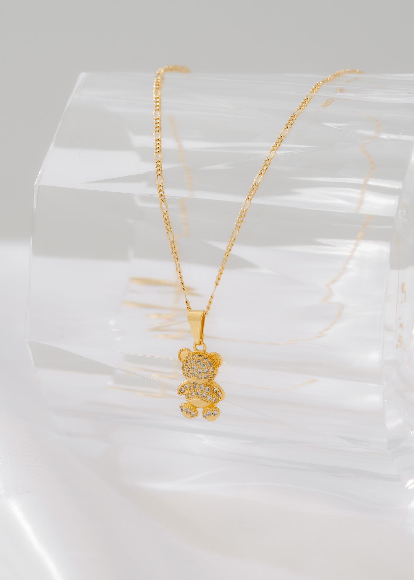 Cadena 3*1 Italy 1.6mm (45cm) + dije cristal bear