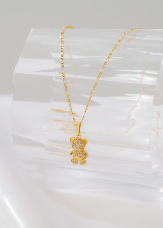 Cadena 3*1 Italy 1.6mm (45cm) + dije cristal bear