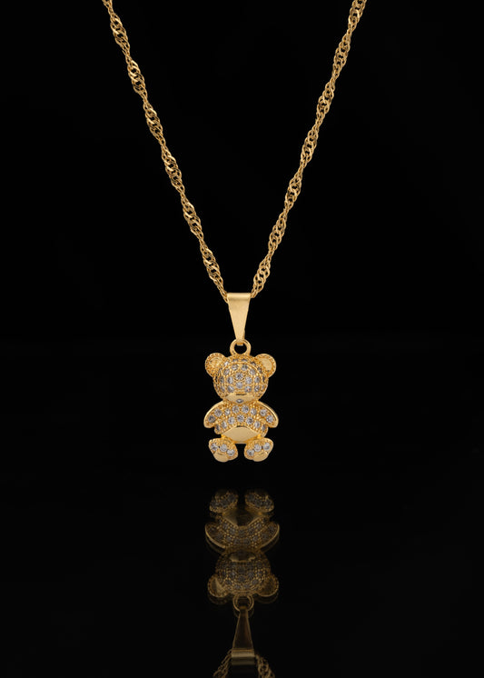 Cadena Singapur Italy 1.2mm (45cm) + Dije cristal bear