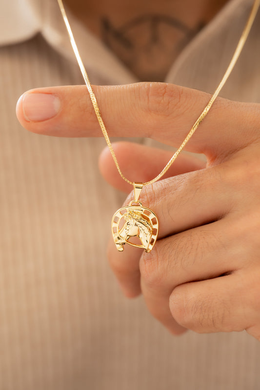 Cadena serpiente plana finita (65cm) + Dije Fortune