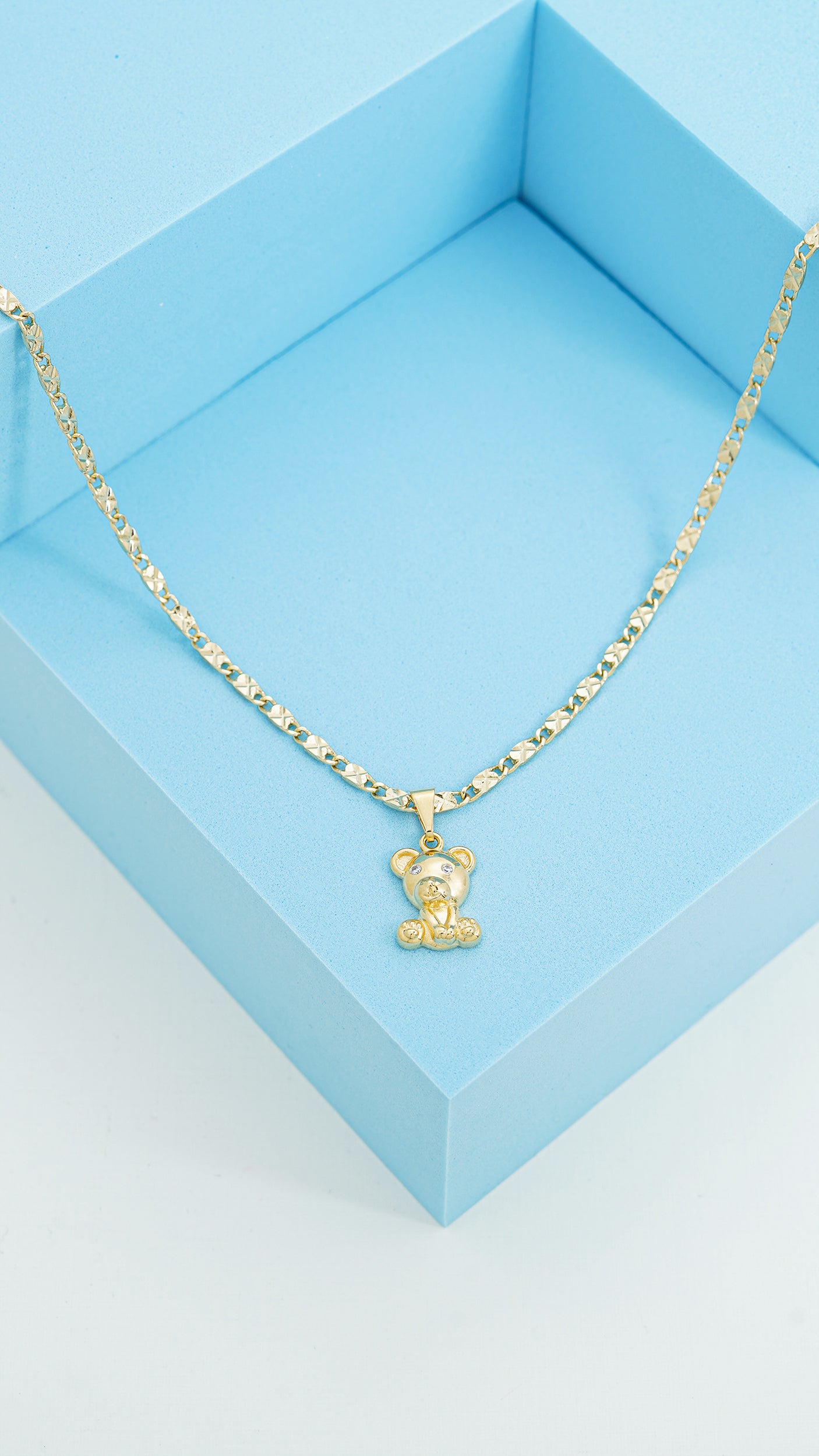 Cadena Destellos 2.5mm (45cm) + dije osito teddy