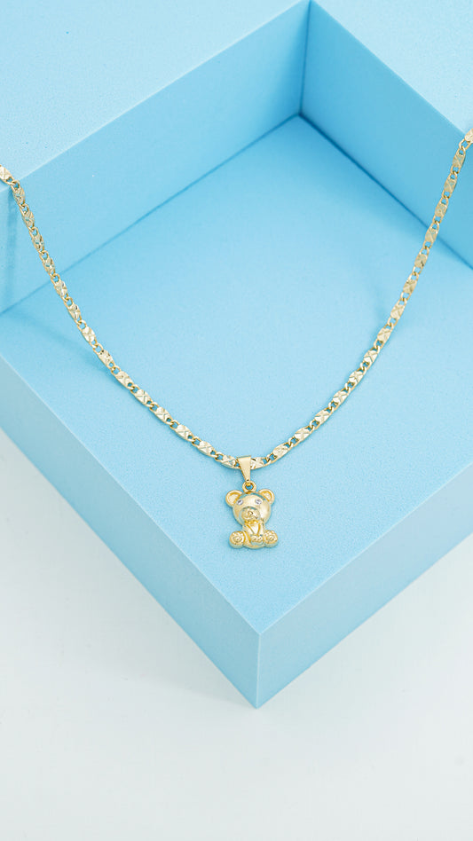 Cadena Destellos 2.5mm (45cm) + dije osito teddy