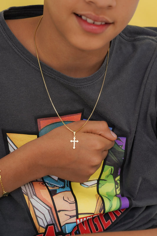 Cadena Veneciana IT 0.7mm (45cm) + Dije Cruz Inri